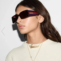 Gucci 1860S Logo-Print Rectangular Sunglasses ✨