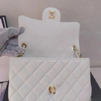 CHANEL 23C Mini Square Flap Bag Pearl Crush / Gold Ball✨