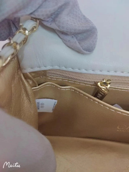 CHANEL 23C Mini Square Flap Bag Pearl Crush / Gold Ball✨ - onlinechics.com