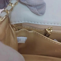 CHANEL 23C Mini Square Flap Bag Pearl Crush / Gold Ball✨