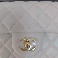 CHANEL 23C Mini Square Flap Bag Pearl Crush / Gold Ball✨