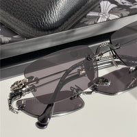 CHROME HEARTS PILLS III  Floral Temple Rimless Sunglasses ⚜️