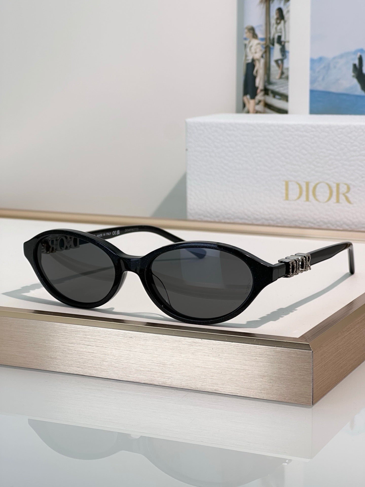 DIOR CD DiorTreasure R1I Black Oval Sunglasses ✨