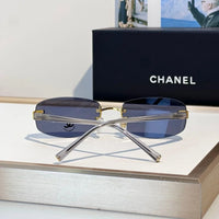 CHANEL 4067 Purple Rimless Women Sunglasses Square Chanel Eyewear  🖤