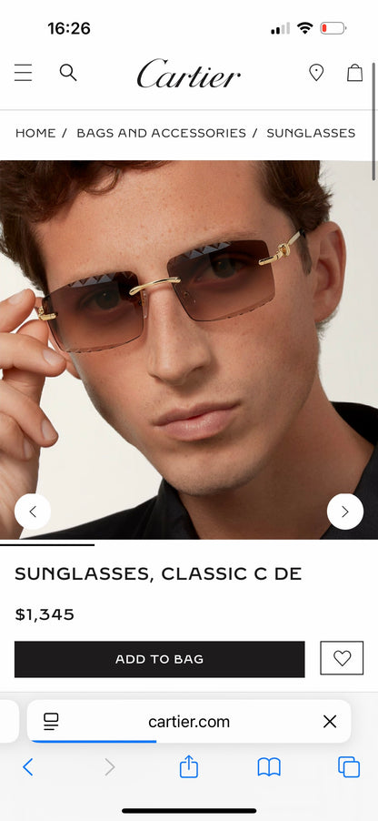 Cartier CLASSIC C DE CARTIER MOTIF CT0916 Sunglasses 🐆 - onlinechics.com