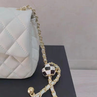 CHANEL 23C Mini Square Flap Bag Pearl Crush / Gold Ball✨
