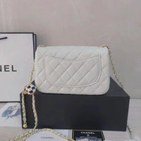 CHANEL 23C Mini Square Flap Bag Pearl Crush / Gold Ball✨
