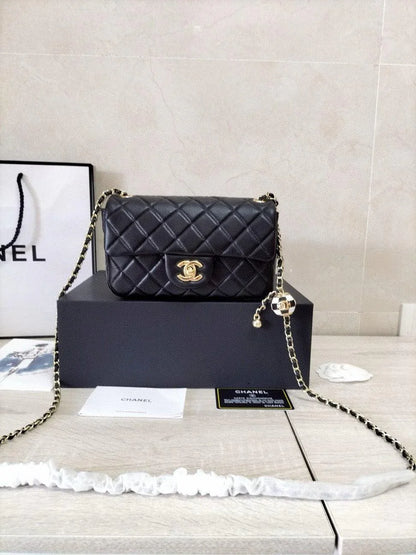CHANEL 23C Mini Square Flap Bag Pearl Crush / Gold Ball✨ - onlinechics.com