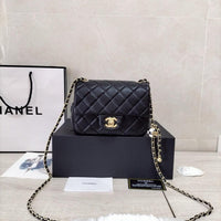 CHANEL 23C Mini Square Flap Bag Pearl Crush / Gold Ball✨