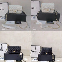 CHANEL 23C Mini Square Flap Bag Pearl Crush / Gold Ball✨