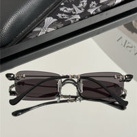 CHROME HEARTS PILLS III  Floral Temple Rimless Sunglasses ⚜️