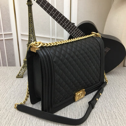 CHANEL Jumbo Large Chanel Gold Le Boy Flap Bag Quilted Lambskin ✨ - onlinechics.com