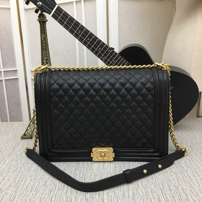 CHANEL Jumbo Large Chanel Gold Le Boy Flap Bag Quilted Lambskin ✨ - onlinechics.com