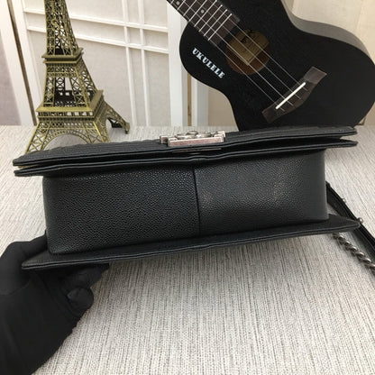 CHANEL Jumbo Large Chanel Silver Le Boy Flap Bag Quilted Caviar✨ - onlinechics.com