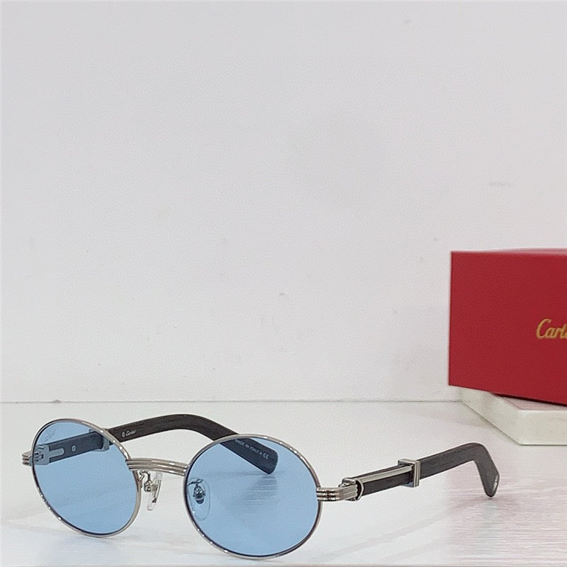 Cartier Première Round-Frame Gold-Tone and Wood  CT0464S Sunglasses 🐆 $3500