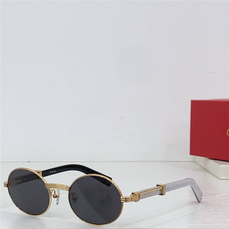 Cartier Première Round-Frame Gold-Tone and Wood  CT0464S Sunglasses 🐆 $3500