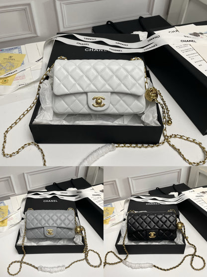 -  CHANEL  Flap Bag Beige Gold Ball 20cm ✨ - onlinechics.com