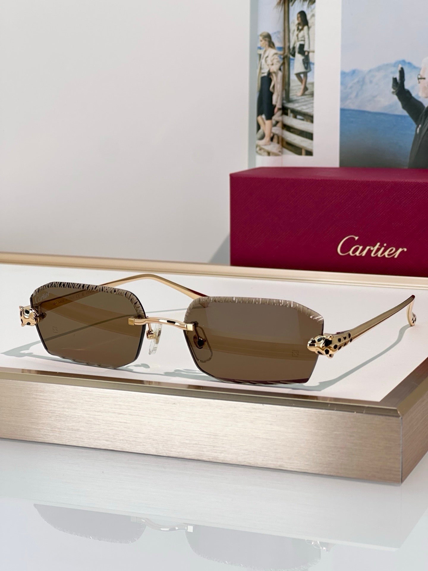Cartier CLASSIC C DE CARTIER MOTIF Panthere CT0815 Sunglasses 🐆 - onlinechics.com