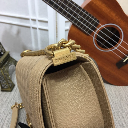 CHANEL Le Boy Medium Gold tone Caviar 8 Colors✨ - onlinechics.com