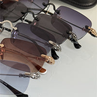 CHROME HEARTS PILLS III  Floral Temple Rimless Sunglasses ⚜️