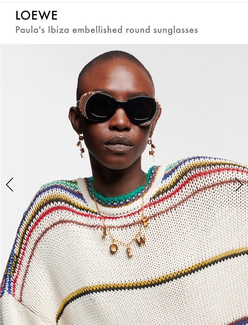 LOEWE Loewe Paula's Ibiza embellished round unglasses ✨