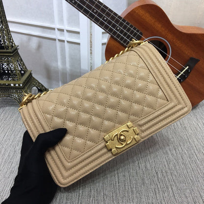 CHANEL Le Boy Medium Gold tone Caviar 8 Colors✨ - onlinechics.com