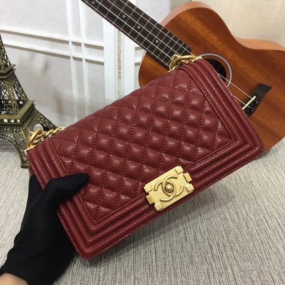 CHANEL Le Boy Medium Gold tone Caviar 8 Colors✨ - onlinechics.com