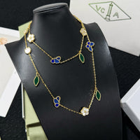 Van Cleef Style Lucky Spring Butterfly Necklace-Bracelet – 18K Gold Plated Stainless Steel ✨