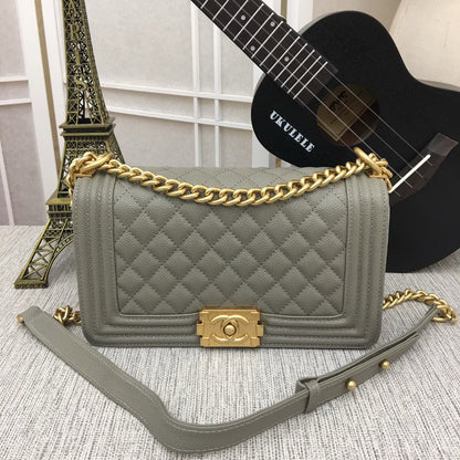 CHANEL Le Boy Medium Gold tone Caviar 8 Colors✨ - onlinechics.com