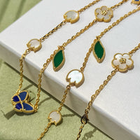 Van Cleef Style Lucky Spring Butterfly Necklace-Bracelet – 18K Gold Plated Stainless Steel ✨