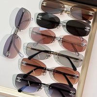 CHANEL 9561  Oval Sunglasses - Silver Pink Mirror - Chanel Eyewear  🖤