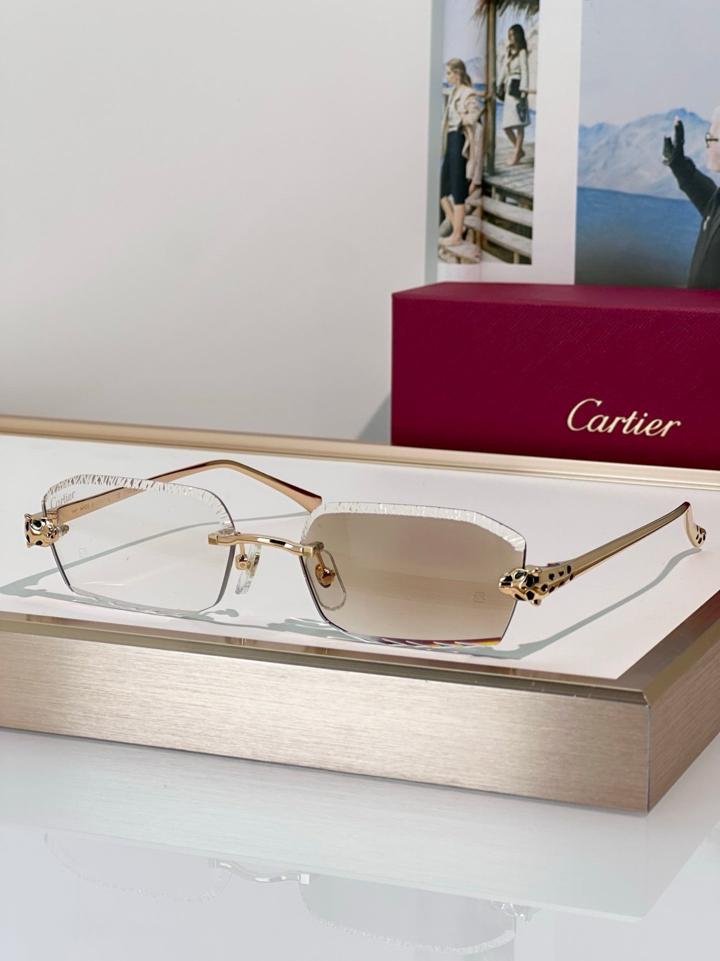 Cartier CLASSIC C DE CARTIER MOTIF Panthere CT0815 Sunglasses 🐆 - onlinechics.com