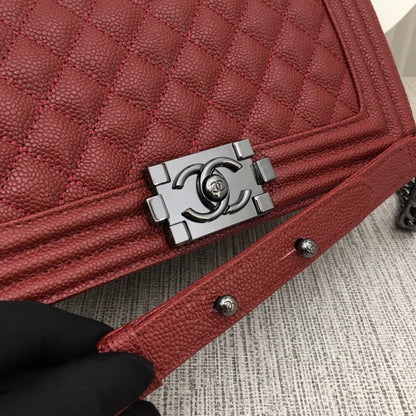 CHANEL Le Boy Medium Ruthenium tone Caviar 8 Colors✨ - onlinechics.com