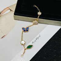 Van Cleef Style Lucky Spring Butterfly Necklace-Bracelet – 18K Gold Plated Stainless Steel ✨