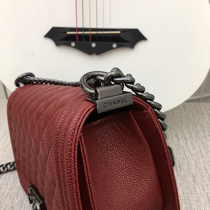 CHANEL Le Boy Medium Ruthenium tone Caviar 8 Colors✨ - onlinechics.com