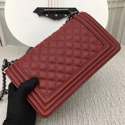 CHANEL Le Boy Medium Ruthenium tone Caviar 8 Colors✨ - onlinechics.com