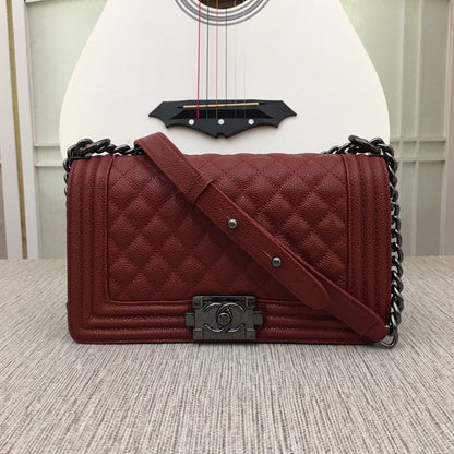 CHANEL Le Boy Medium Ruthenium tone Caviar 8 Colors✨ - onlinechics.com