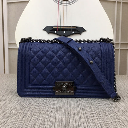 CHANEL Le Boy Medium Ruthenium tone Caviar 8 Colors✨ - onlinechics.com