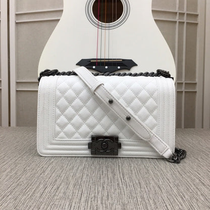 CHANEL Le Boy Medium Ruthenium tone Caviar 8 Colors✨ - onlinechics.com