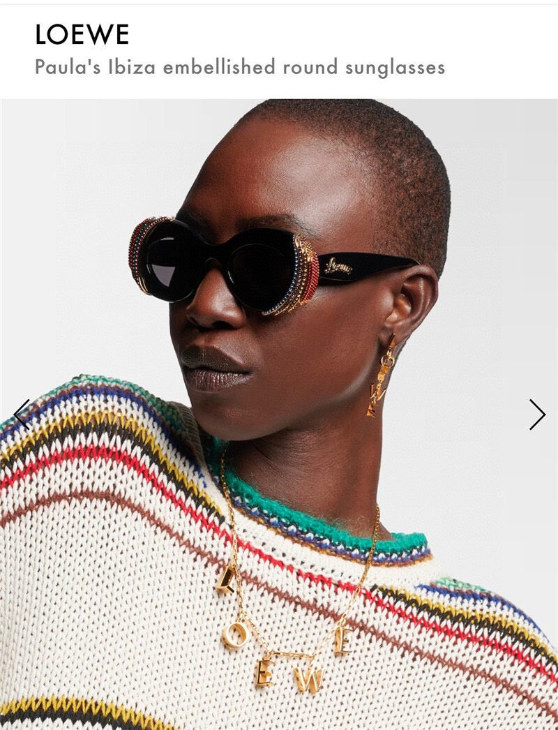 LOEWE Loewe Paula's Ibiza embellished round unglasses ✨