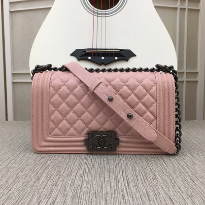 CHANEL Le Boy Medium Ruthenium tone Caviar 8 Colors✨ - onlinechics.com