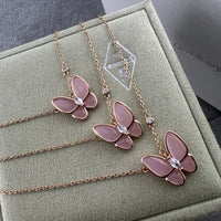 Van Cleef Style Butterfly Pendant Necklace – 18K Gold Plated Stainless Steel ✨