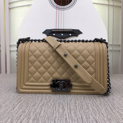 CHANEL Le Boy Medium Ruthenium tone Caviar 8 Colors✨ - onlinechics.com