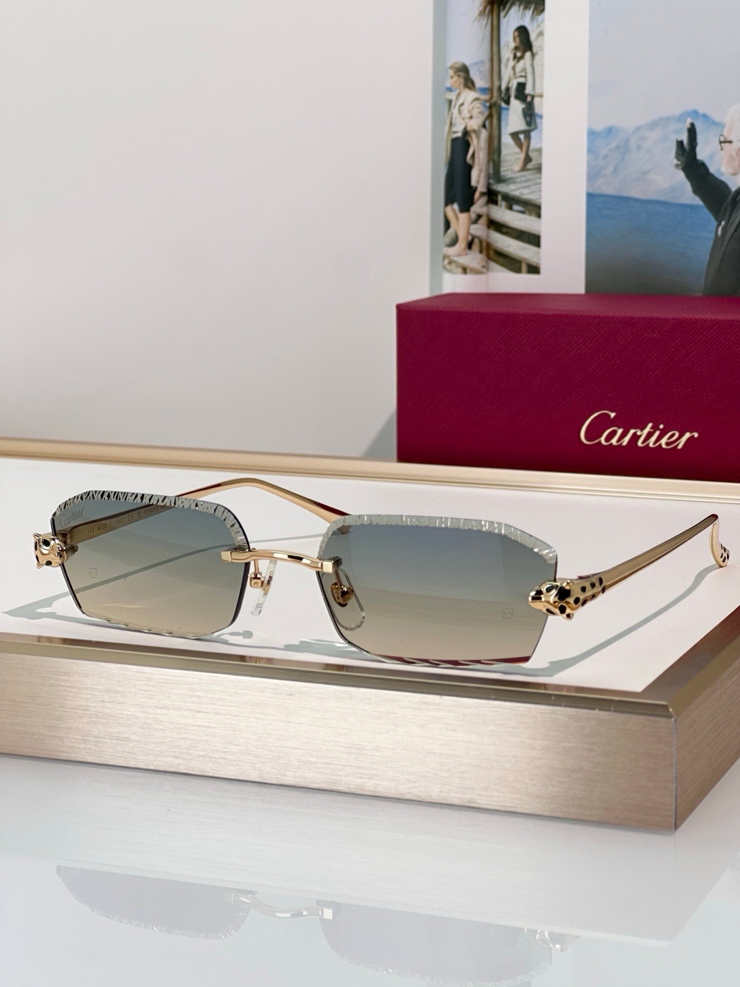 Cartier CLASSIC C DE CARTIER MOTIF Panthere CT0815 Sunglasses 🐆 - onlinechics.com