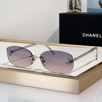 CHANEL 9561  Oval Sunglasses - Silver Pink Mirror - Chanel Eyewear  🖤