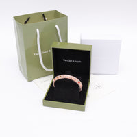 Van Cleef Style Perlée Pavé Bangle Bracelet –18K Gold Plated Women's Jewelry✨