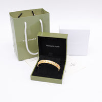 Van Cleef Style Perlée Pavé Bangle Bracelet –18K Gold Plated Women's Jewelry✨