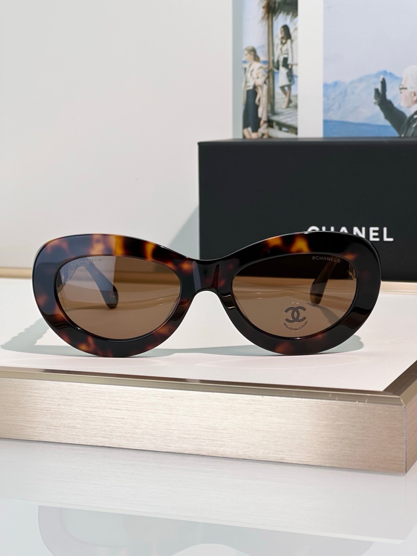 CHANEL 9182 EXCLUSIVE  OVAL  SUNGLASSES - Chanel Eyewear  🖤 - onlinechics.com