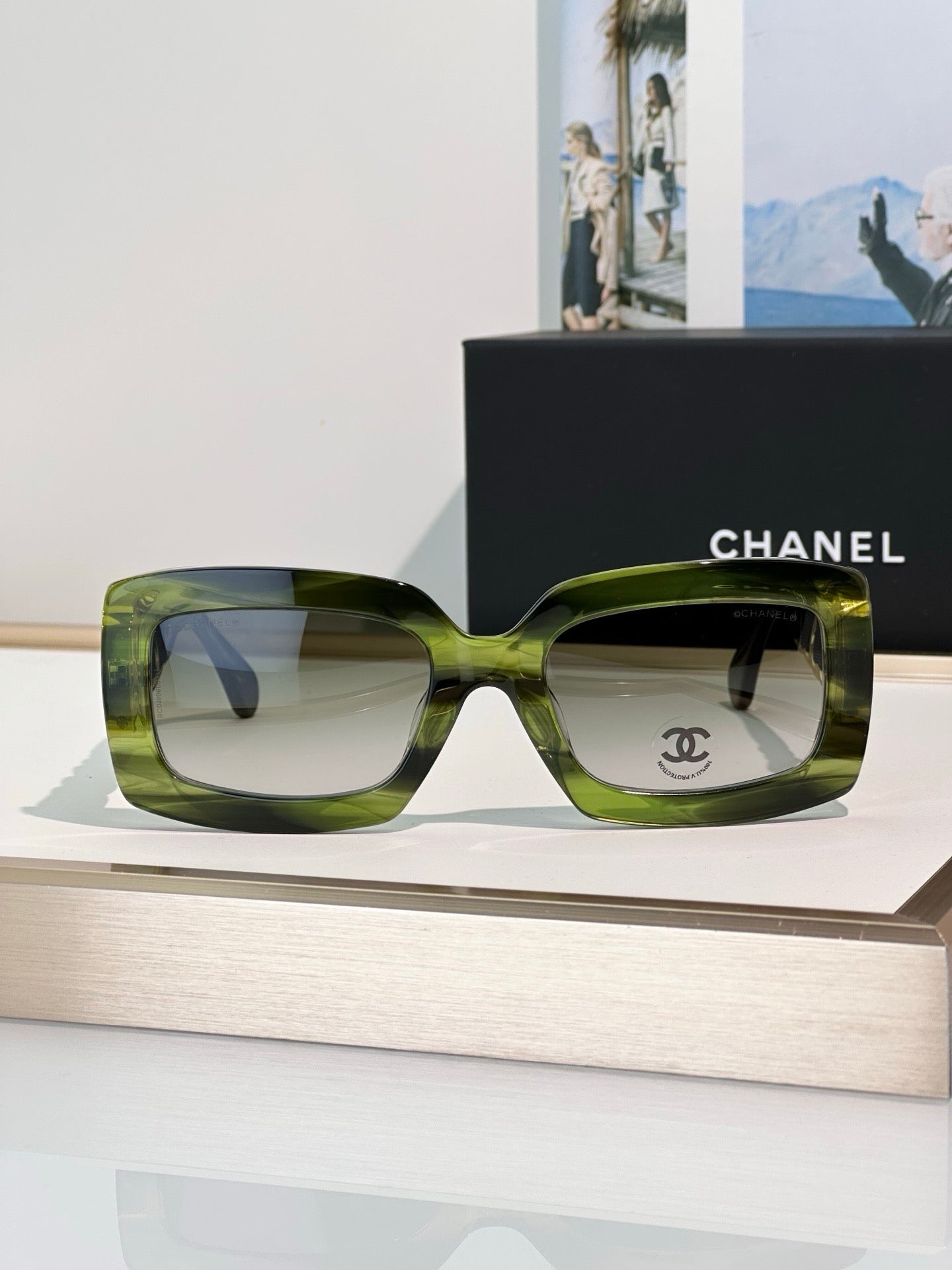 CHANEL 9183 EXCLUSIVE  RECTANGLE SUNGLASSES - Chanel Eyewear  🖤 - onlinechics.com