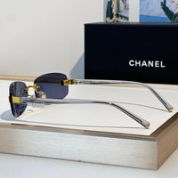 CHANEL 4067 Purple Rimless Women Sunglasses Square Chanel Eyewear  🖤